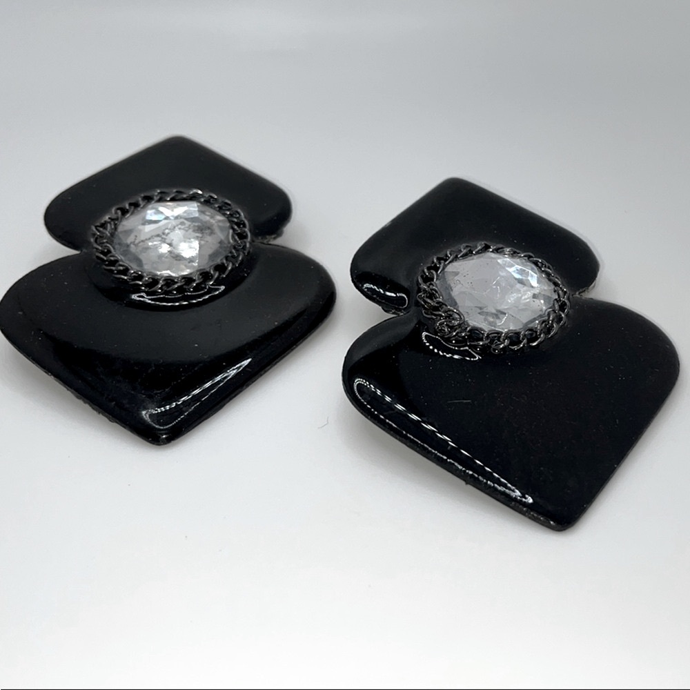 Elegant Black and Silver Women's Earrings